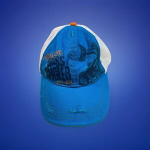 BUCK WEAR Blue Trucker Hat Hardcore Bass Angler
